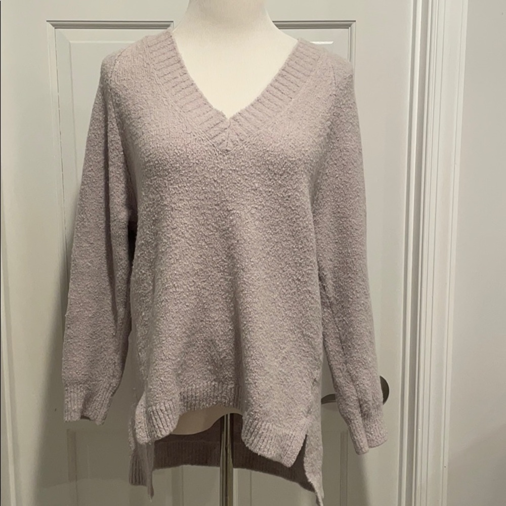 Express Oversized Deep V-Neck Tunic Sweater